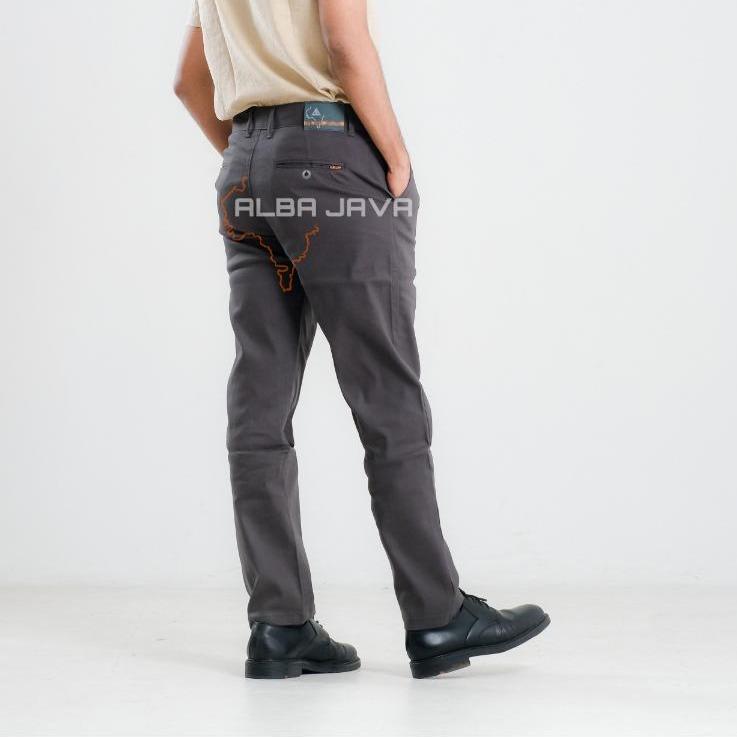 ALBA JAVA Celana Carbon Chino Panjang Pria Semi Canvas Strech Fit Distro Lembut 1
