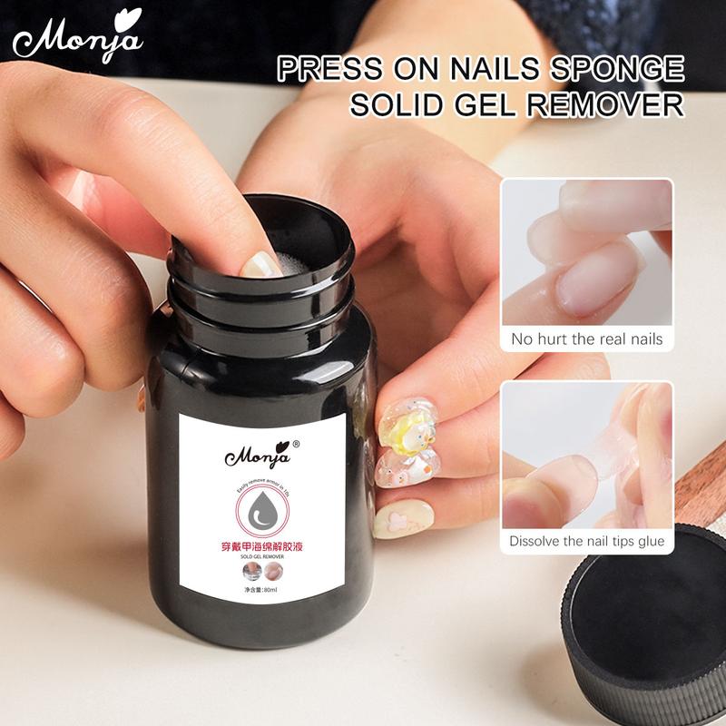 Gel Tẩy Bọt Biển Keo Debonder Monja Dung Tích 80ml Thích Hợp Cho Móng Tay Giả Và Đầu Móng Tay Giả Hòa Tan Nhanh Dụng Cụ Làm Móng Tự Làm Loại Bỏ Đầu Móng Tay Giả Chất Lỏng Lỏng