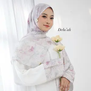Abaya Delu'ah Fatum Series Set Hijab dengan Desain Elegan dan Motif Bunga Cantik