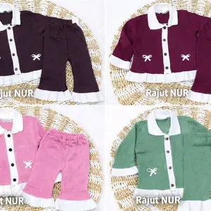 stelan Oneset Cutbray stelan Rajut Bayi prempuan 0-12 bulan max bb 9 kg Terbaru Stelan Rajut kekinian RajutNUR