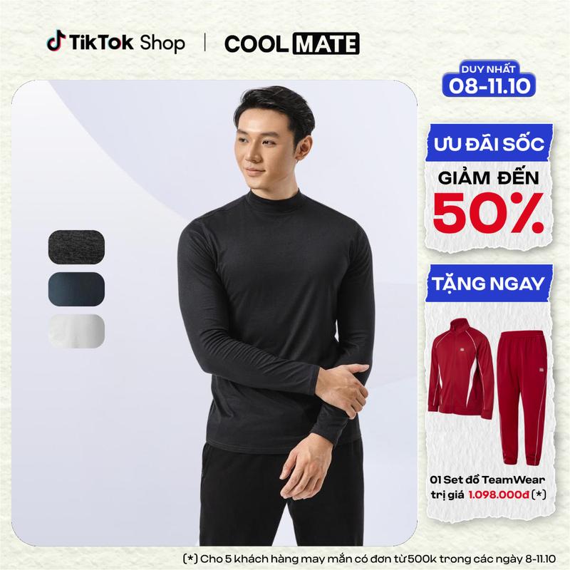 [Outlet Không đổi trả] Áo giữ nhiệt Essential Brush Poly cổ trung - Coolmate