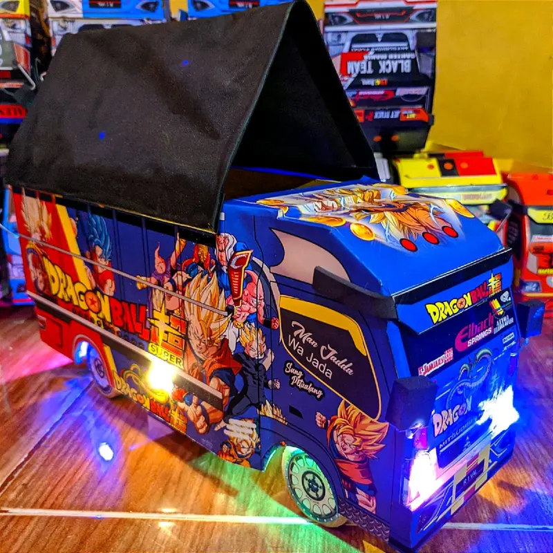 PROMO MURAH MINIATUR TRUK OLENG VARIASI LAMPU DAN TERPAL BERGAMBAR KARAKTER KARTUN Kado 2