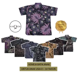 Aydan Batik Anak Bayi Ukuran 0-15 Tahun Kemeja Motif Sawunggaling Lemah Teles Manggar Abu Baron Petir Ungu