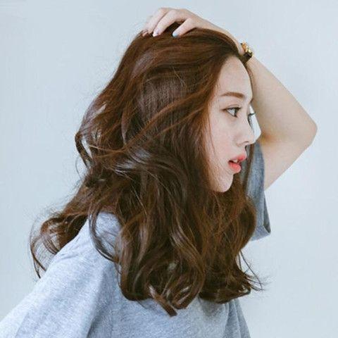 Product Introduction of Korean Style Wig Women's Center-Parted Bangs Long Hair Long Curly Hair Sexy Fashion Big Wave Fluffy Lifelike Pear Flower Head Cover 7
