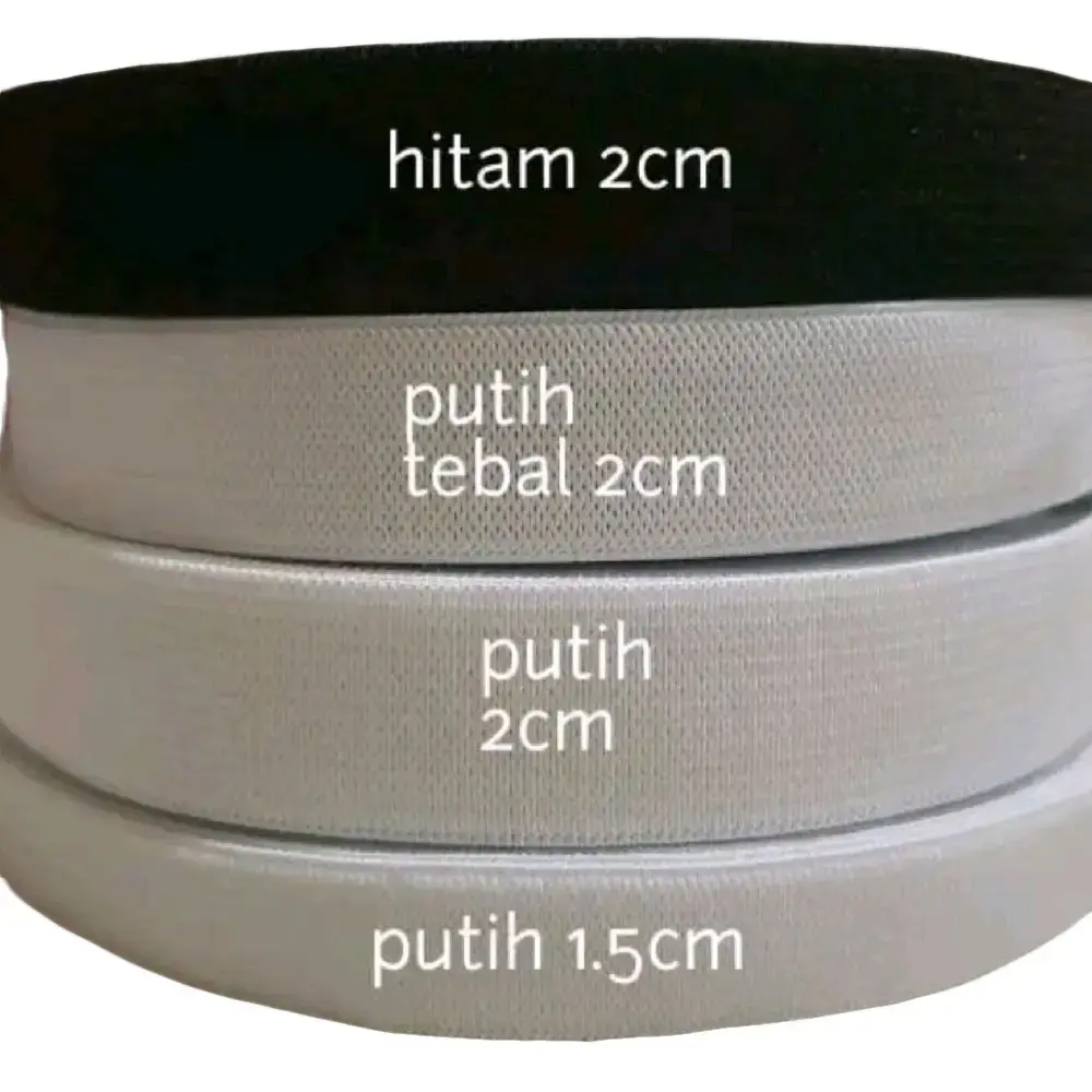 Karet Pinggang/karet boxer/karet kolor perrol  Putih Hitam