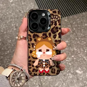 Casing Untuk iPhone 16 11 12 13 14 15 pro xs XR 15 14 plus 11 12 13 14 15 pro max 7 8 6 7+ 8+ 6+ Xs Max Casing dengan Desain Macan Tutul