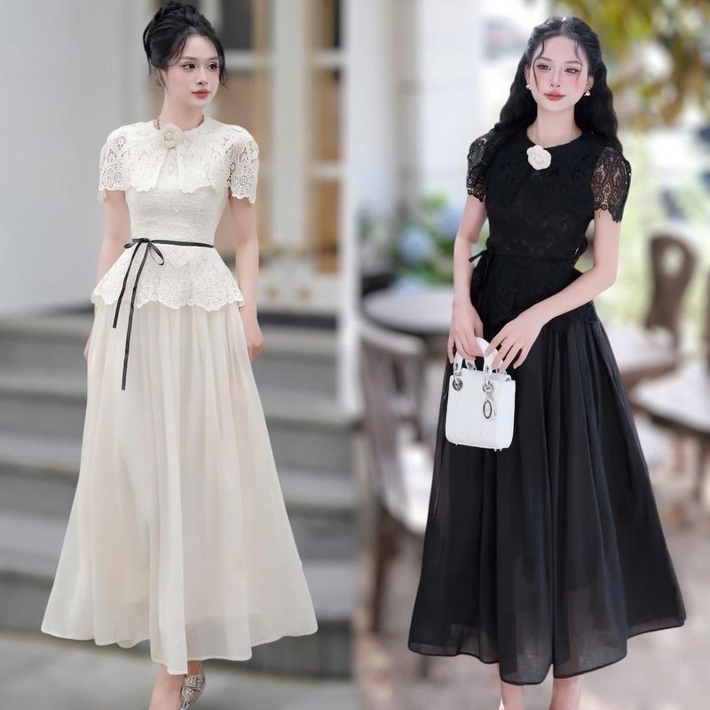  Váy BIGSIZE đi tiệc  50-120kg   sang trọng thanh lịch hack dáng được may 2 lớp tỉ mỉ- Ú XINH STORE   Đen Nữ Dress -D279  Ren Hướng Dương  