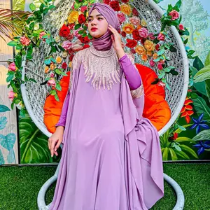 HALIMAH - Amore Baju Abaya Kaftan Lebaran Terbaru 2026 Idul Fitri Simpel Elegan Bukber Outfit