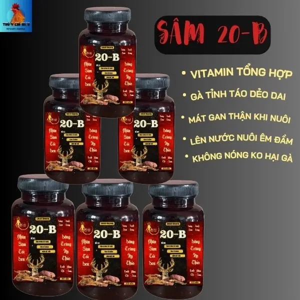 [ sâm 20-B ]  Viên uống tăng lực, tăng sức khỏe ,tăng bo,dẻo dai, bổ gân gối cho gà, tăng đề kháng, viên uống dạng viên dùng cho gà, sâm  20b