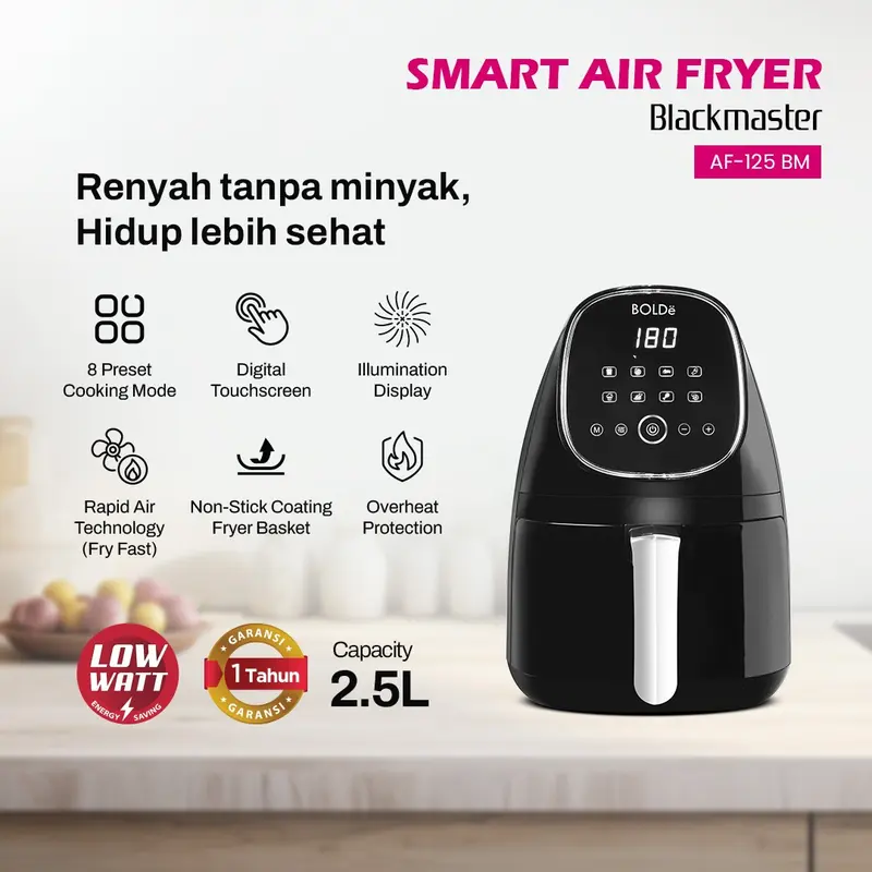 BOLDe Smart Air Fryer Blackmaster - Air fryer 2.5L 1