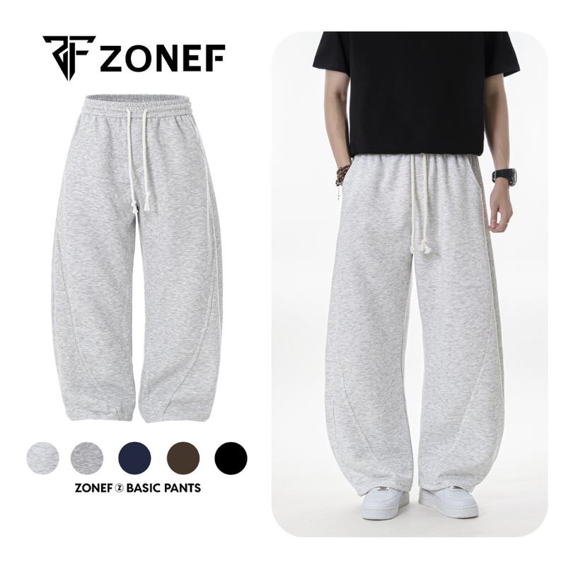 [Mới về] Quần Nỉ Ống Cong Phối Dây Thừng Bản Nhỏ ZONEF STUDIO Nỉ Ép Hàn, Quần Thu Đông Nam Nữ Unisex Phong Cách Streetwear NOC.