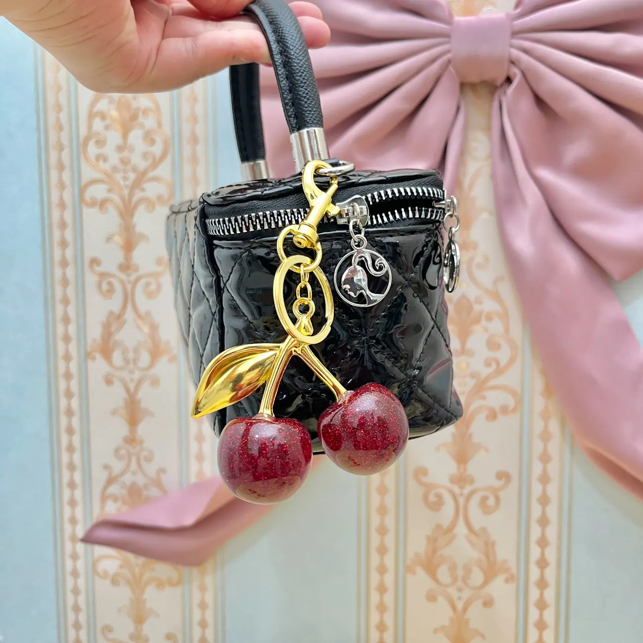 Gantungan Kunci Premium Cherry Coachy / Ganci Bag Charm Cherry besar / Ganci cottagecore coquette / Bagcharm tas Bag charm autumn season