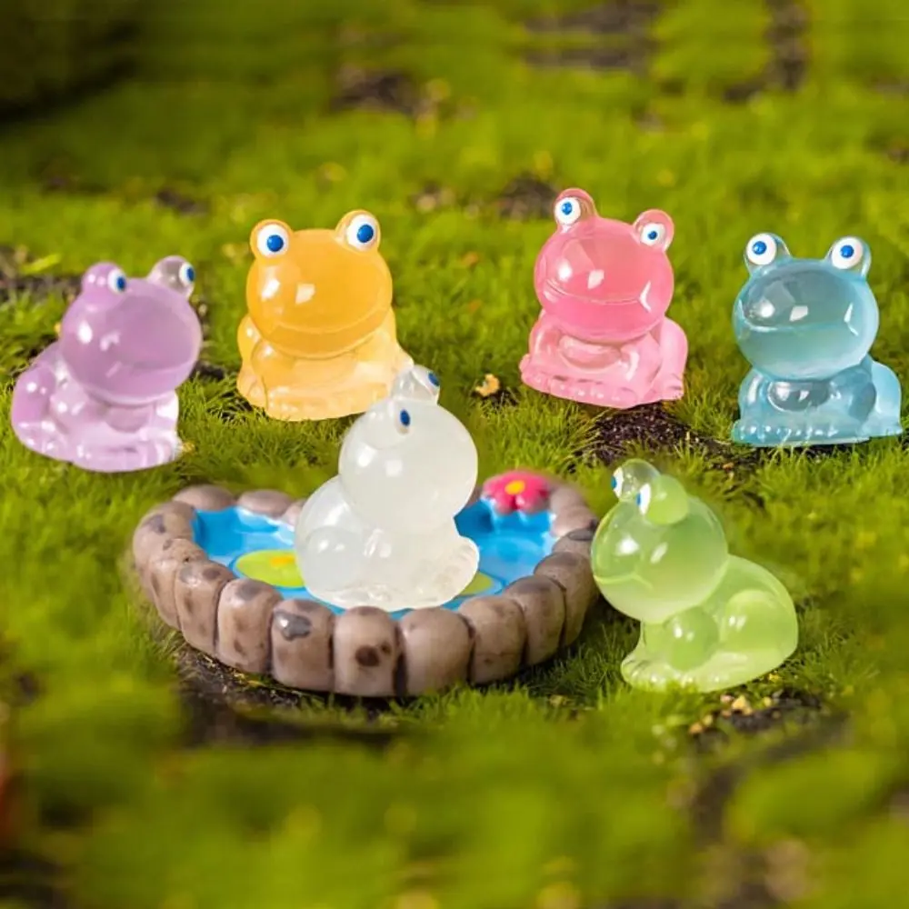 New Mini Miniature Sequin Glow At Night Mini Frog Fairy Garden Decoration Home Decor Micro Landscape