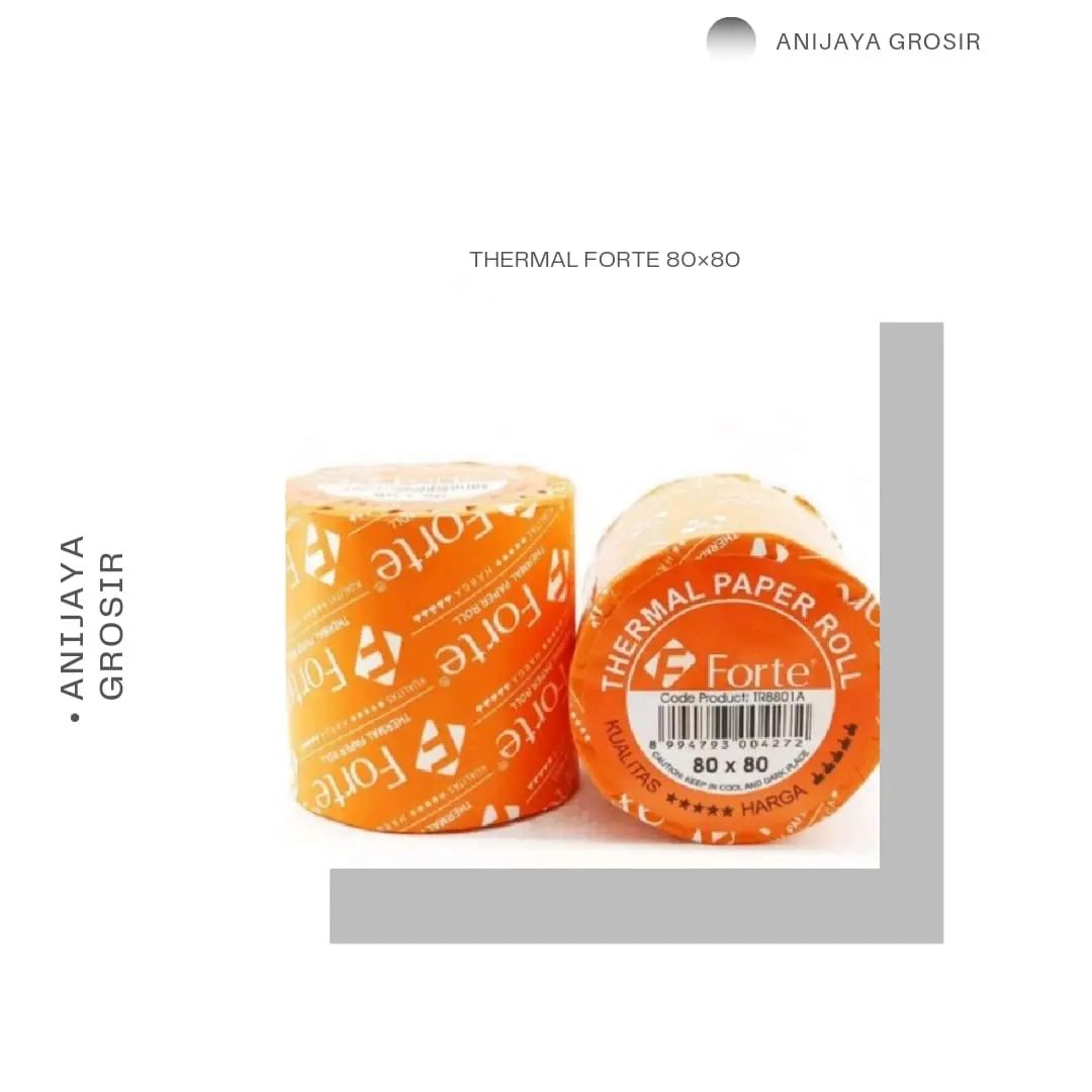 KERTAS THERMAL MERK FORTE / KERTAS LABEL PRINT UK 80x80 (PER PCS)