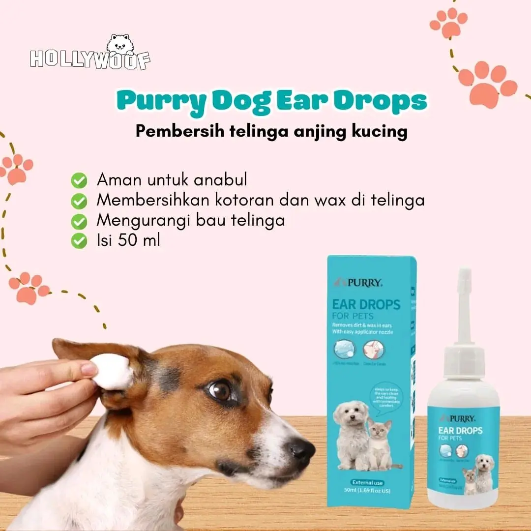 Purry Ear Drops 50ml | Pembersih Telinga Hewan Anjing dan Kucing