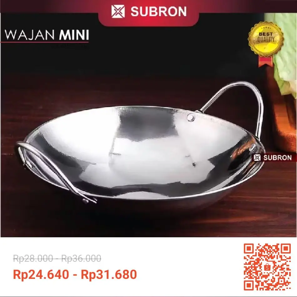 Wajan Mini kuali Mini stainlees steel Tebal merk Subron