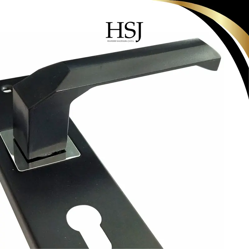 HSJ Gagang Kunci Pintu / Handle Pintu Komplit Ukuran Tanggung 20 cm Bulat Kotak 7