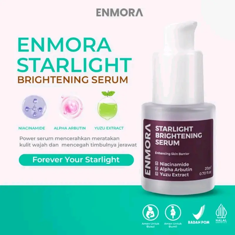 Enmora Starlight Series 3 in 1 - Brightening Facial Wash, Toner, dan Serum - Mengencangkan, Mencerahkan, Membersihkan, Aging, Pelembab, Muka 3