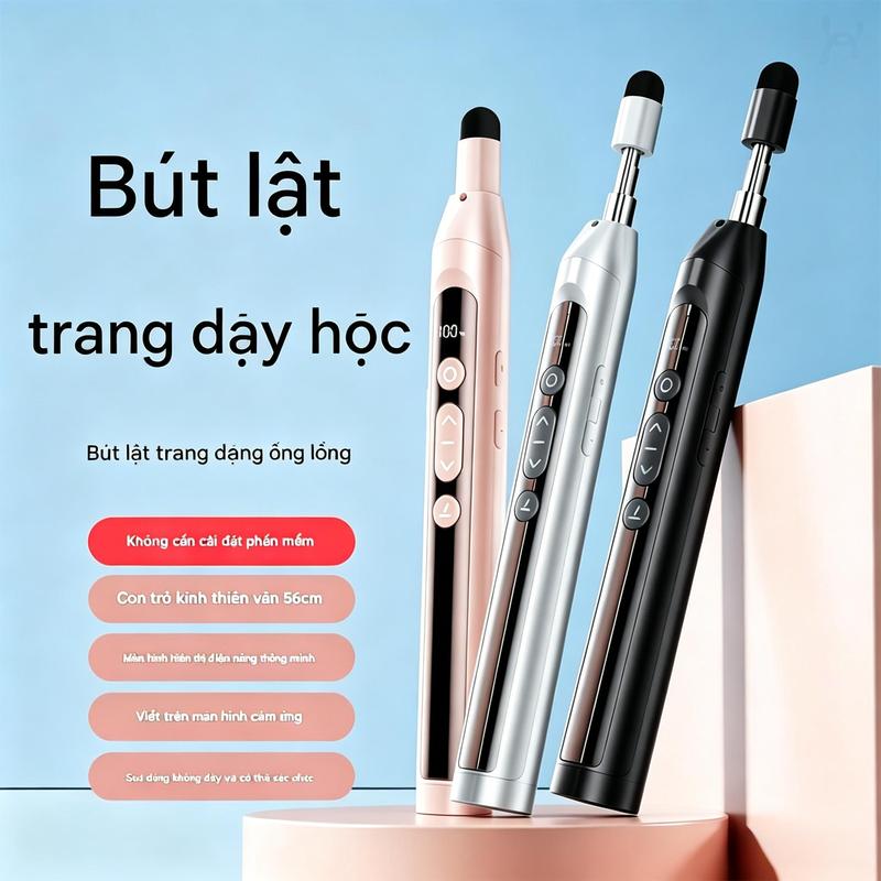 Bút trình chiếu slide S21 tích hợp que chỉ bảng laser thuyết trình không dây pin sạc điều khiển từ xa cao cấp