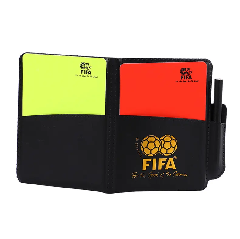 Football referee Red and yellow card with pen football professional match referee supplies