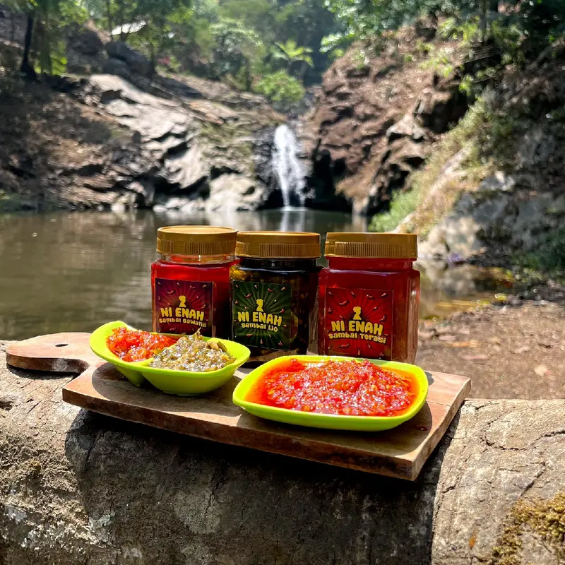 Sambal ijo Ni Enah 150 gram Pedas Nikmat level 1 Asin Food Masakan halal SPP-IRT Bawang Botol Penyedap 4