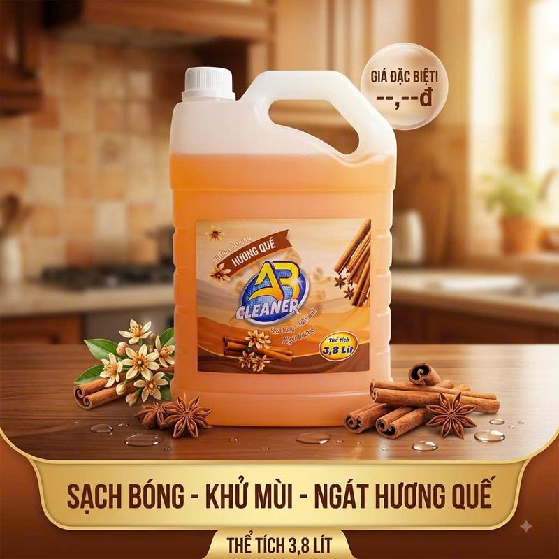 Nước Lau Sàn AB CLEANER Hương Quế 3.8L Sạch bóng - Khử mùi - Ngát hương