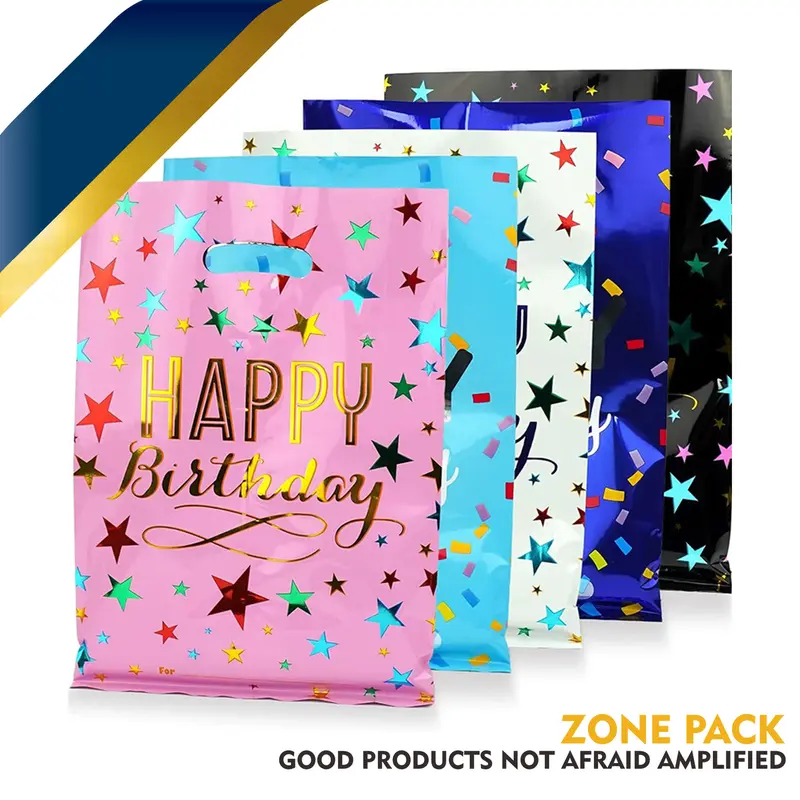 [Isi 10 PCS] Plastik Snack Ulang Tahun | Plastik Jinjing Plong Motif Happy Birthday | Kantong Plastik Souvenir Gift Bag 5
