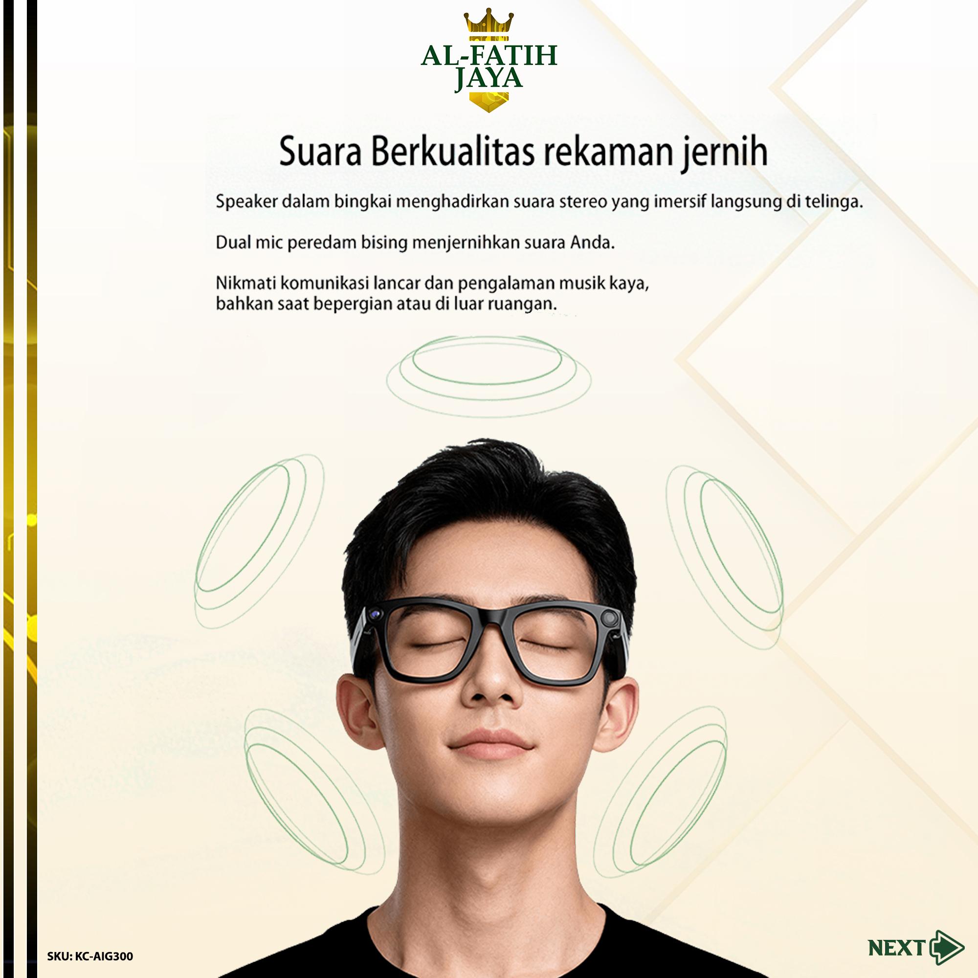 G300 AI Intelligent Glasses Kacamata Cerdas Kamera 800W Pixel HD Video Recording Voice Call Bluetooth AI Translation Penerjemah Langsung Gaya Modern Paling Canggih G300 AI Intelligent Glasses Kacamata Cerdas Kamera 800W Pixel HD Video Recording Voice Call Bluetooth AI Translation Penerjemah Langsung Gaya Modern Paling Canggih