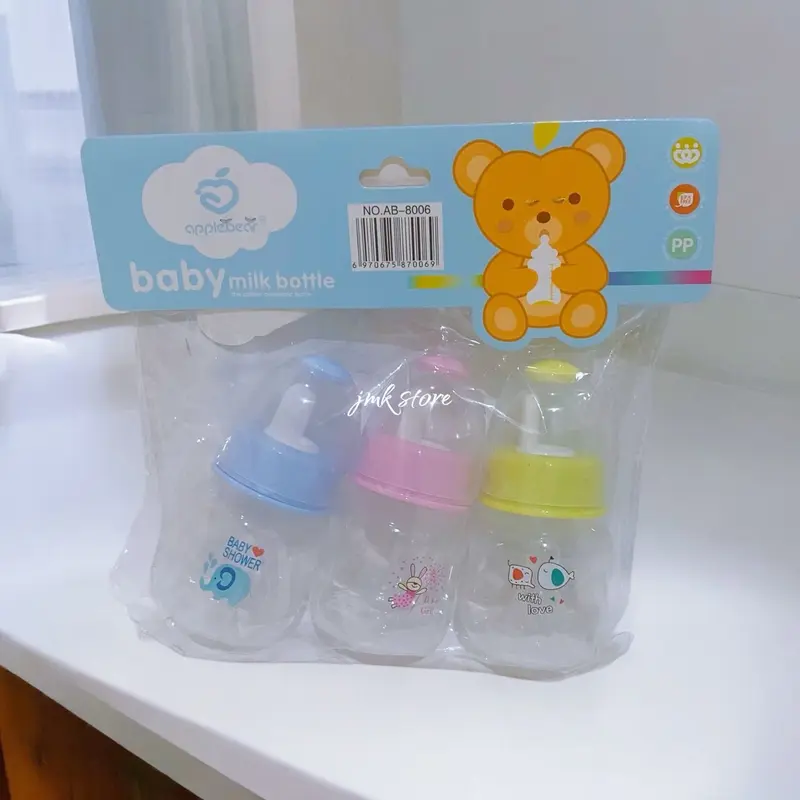 Isi 3 pc botol susu kecil 60ml / empeng dot  bayi baru lahir Pink Biru Accessories Bottle 7