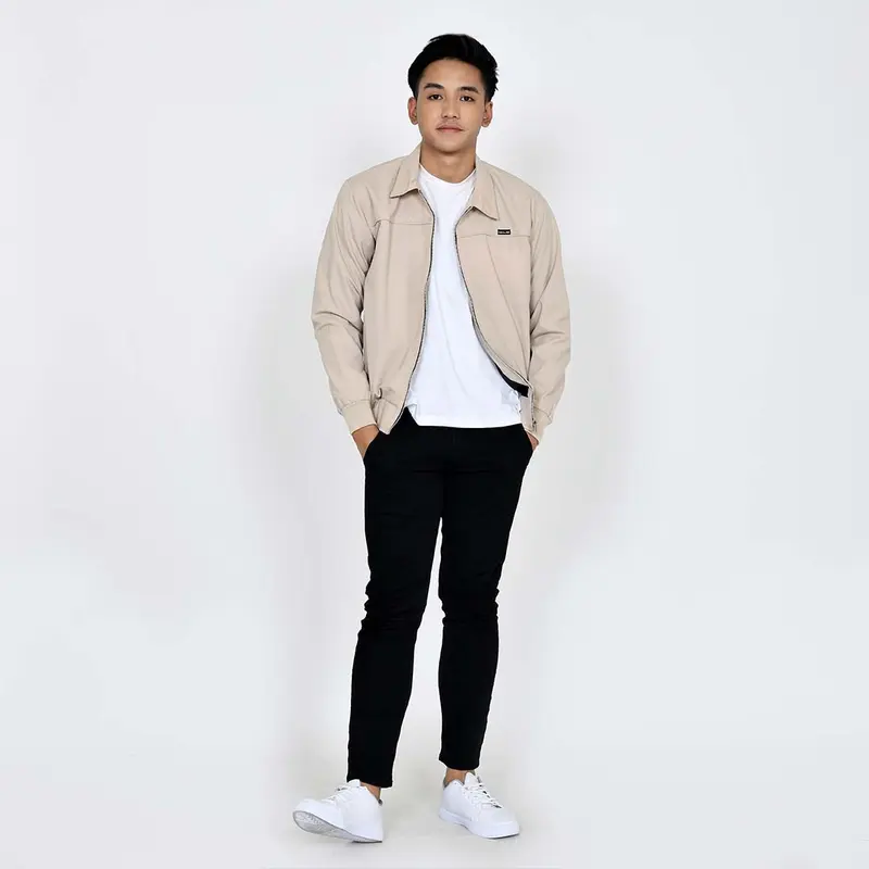Emoline Trucker Jacket Cream - Jaket Trucker Unisex Cream Emoline 6
