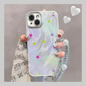 XWCJKYSK560 casing hp For iPhone 13 new model soft with lanyard antifall tpu phone case Cute little star antifall