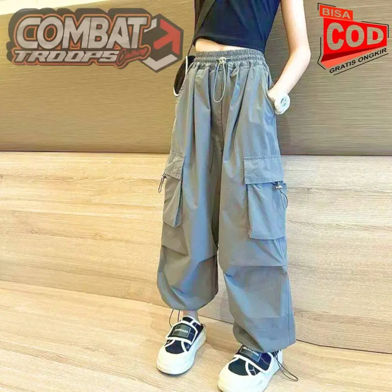 Kids Celana Cargo Pants Anak Perempuan 2 - 15 Tahun | Celana Kargo Anak Kekinian 2
