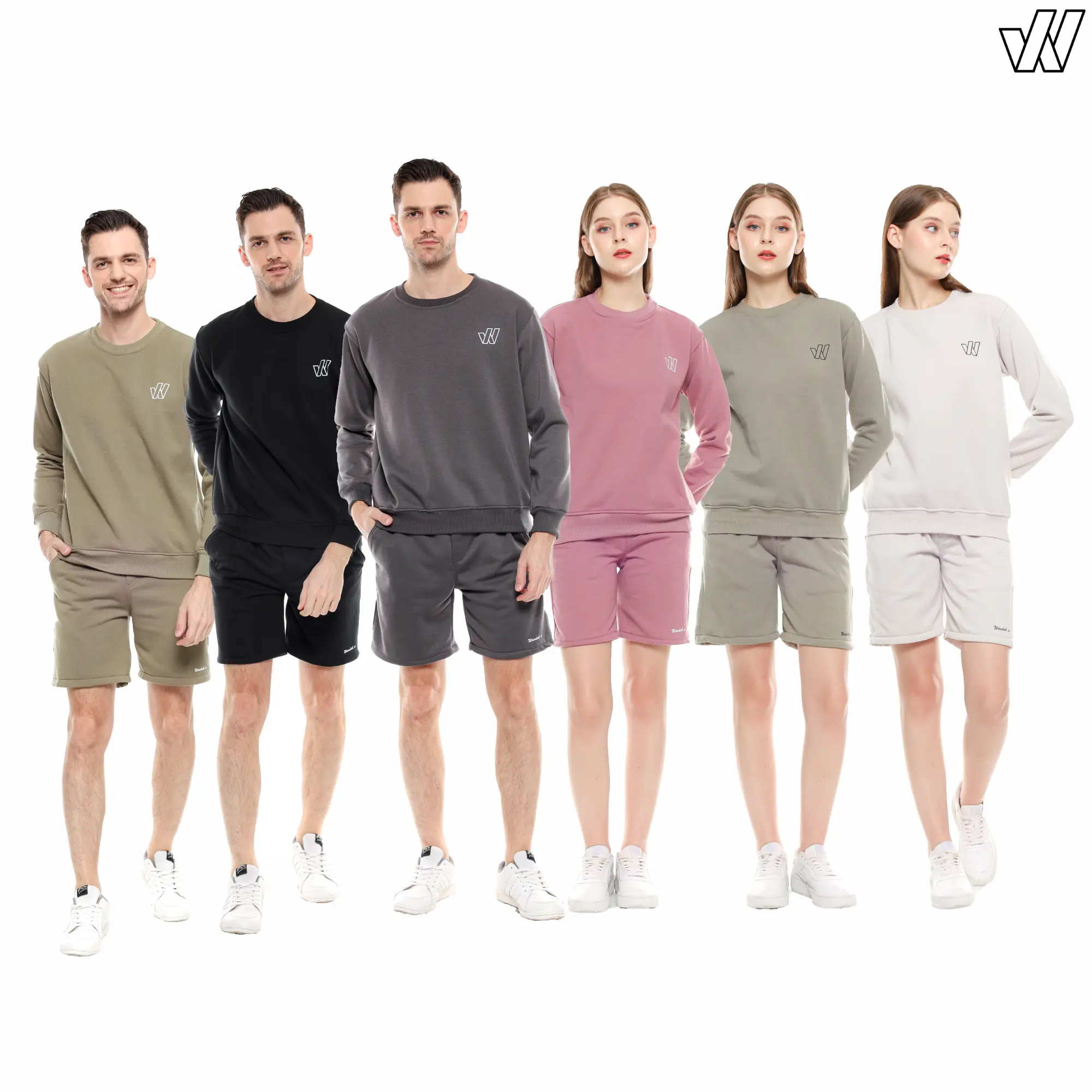 Wandek - Satu Stel Crewneck Broadshort Wandek Pria Wanita Premium