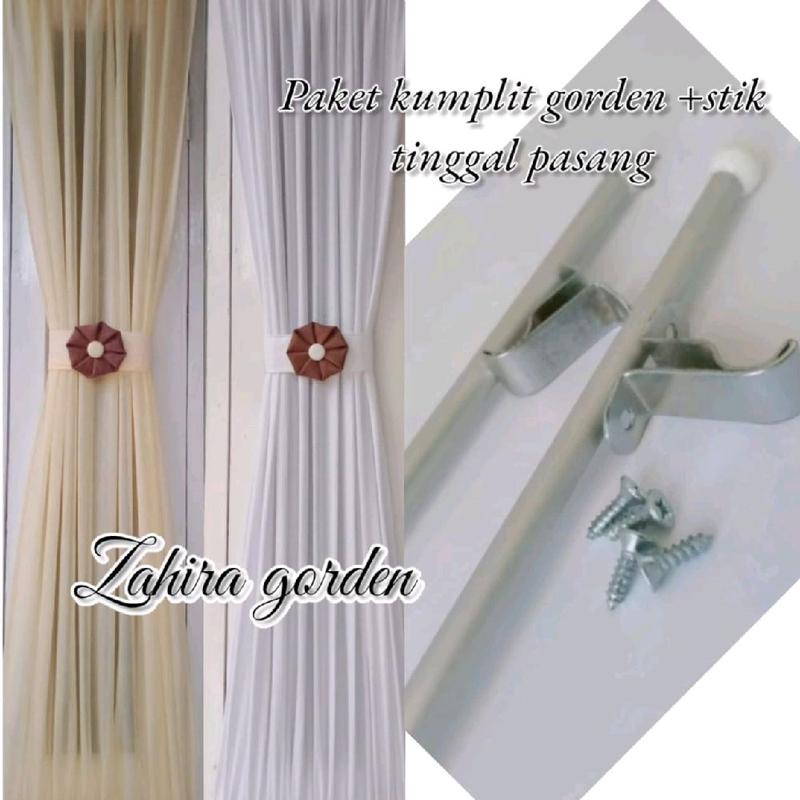 Gorden Kupu-kupu Ikat Pita Jendela Minimalis - Lebar Kain 80cm - Bonus Stik 0