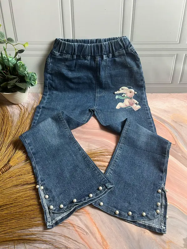 Celana Jeans Cutbray Anak Perempuan Import Model Jubrai Mutiara Usia 1-10 Tahun 8