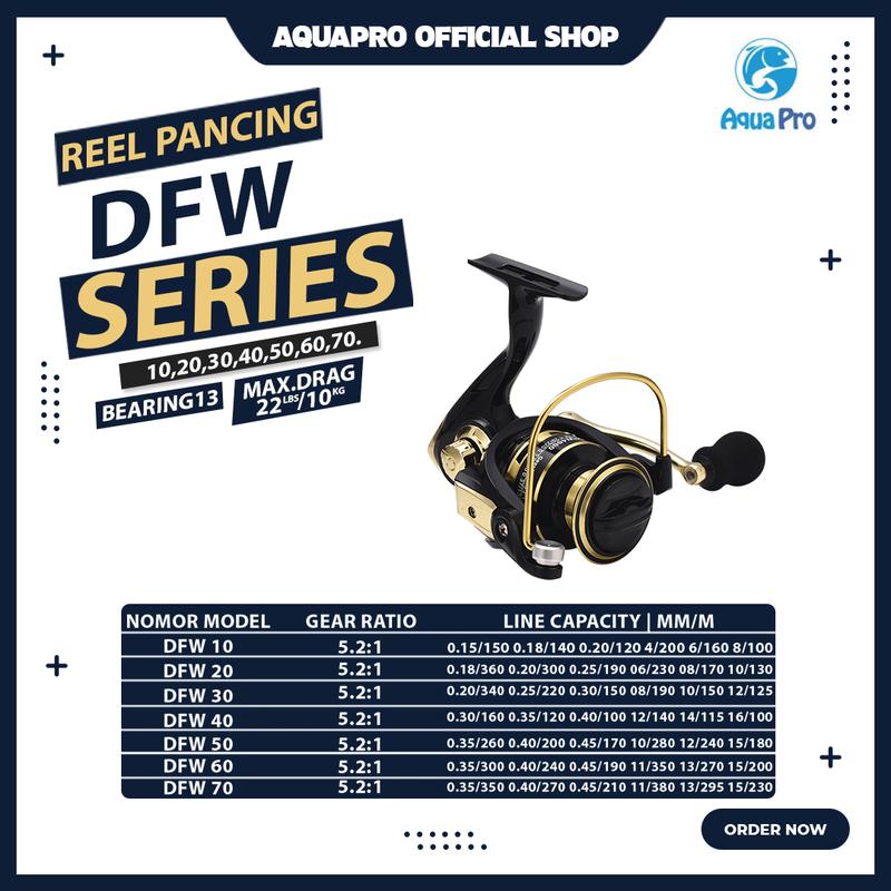 AquaPro - Reel Pancing DFW1000 - 7000 10KG Max Drag 5.2:1 Alat Gulungan Metal Reel Pancing Ikan Fishing Reel Pancing Laut 2