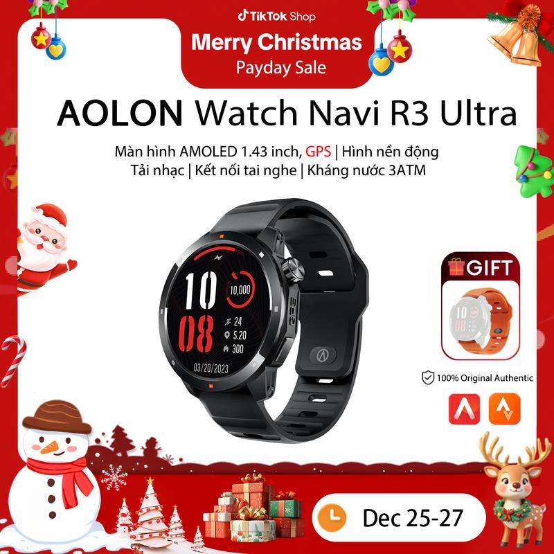  【Gợi Ý Tập Luyện Aolon Navi R3 Ultra  Đồng hồ thông minh Smartwatch AMOLED | AOD Display | Bản đồ GPS Đo tốc độ Độ cao Áp suất không khí Phù hợp cho nam giới chạy bộ định vị chính xác 