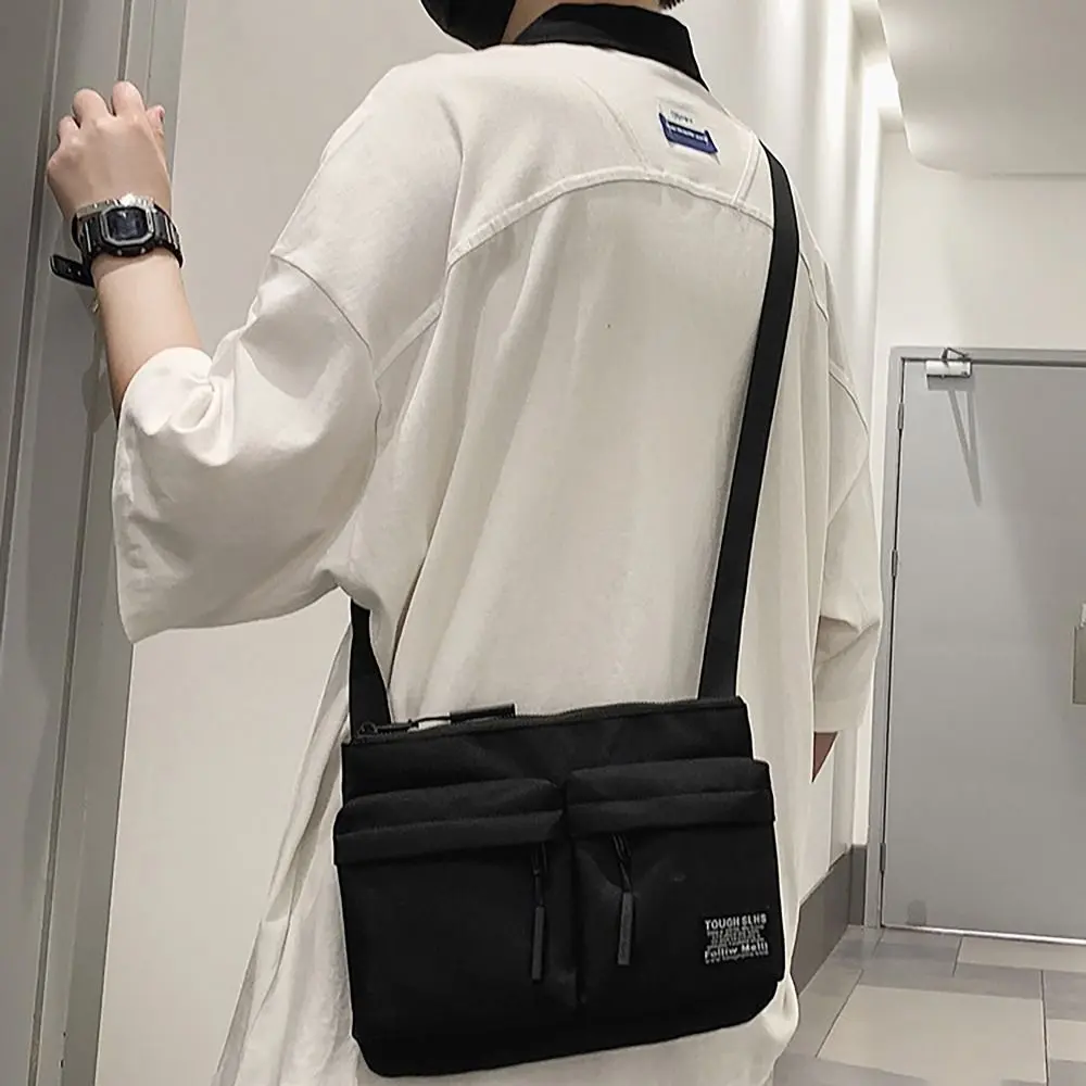 Durable Nylon Men Crossbody Bags Multi-layers Waterproof Shoulder Bag Wear-resistant All-match Man Handbags Student