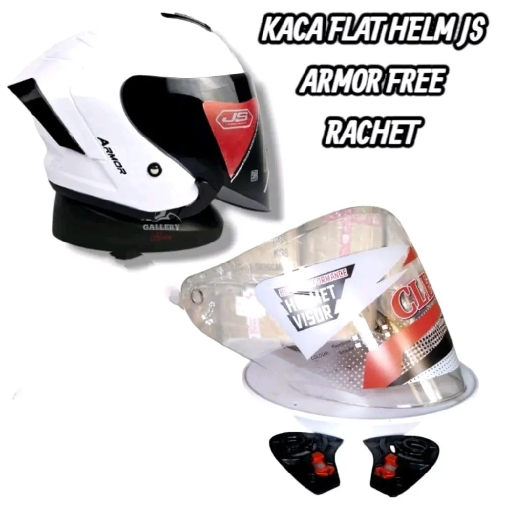 Kaca Helm JS ARMOR Flat Visor Venom Free Rachet/Dudukan