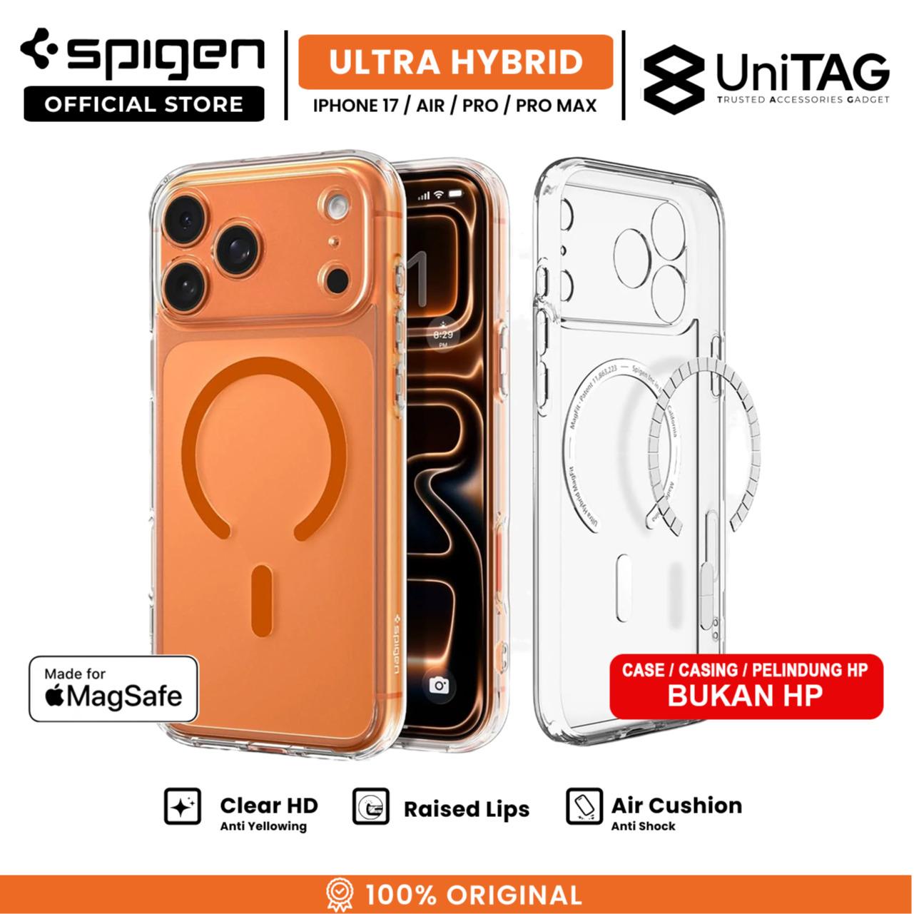 Spigen iPhone 17 Pro Max Case Ultra Hybrid MagFit - Clear Orange ACS11109 (Offline SKU)