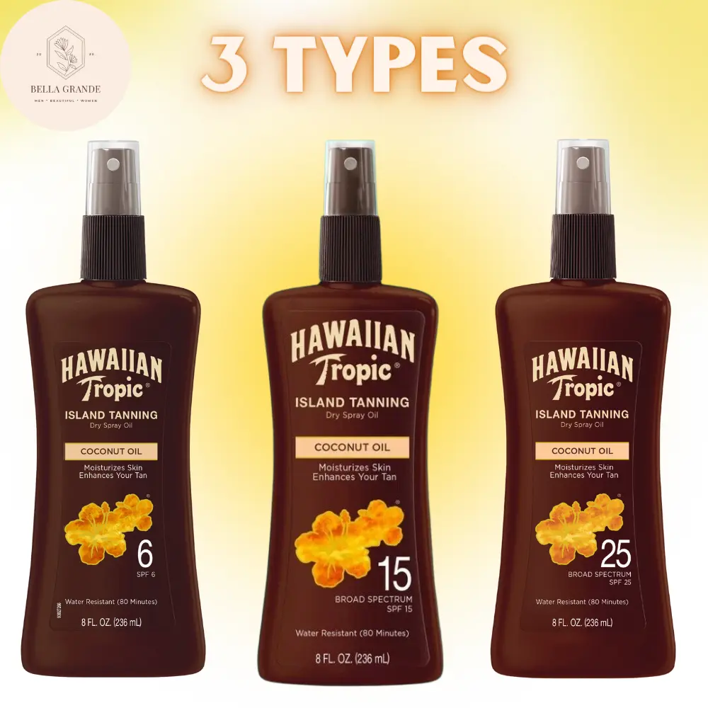 Hawaiian Tropic Sunscreen Protective Tanning Dry Oil Broad Spectrum Sun Care Sunscreen Spray - SPF 6/ 15/ 25, 8 Ounce (Packaging May Vary) Tanning Oil