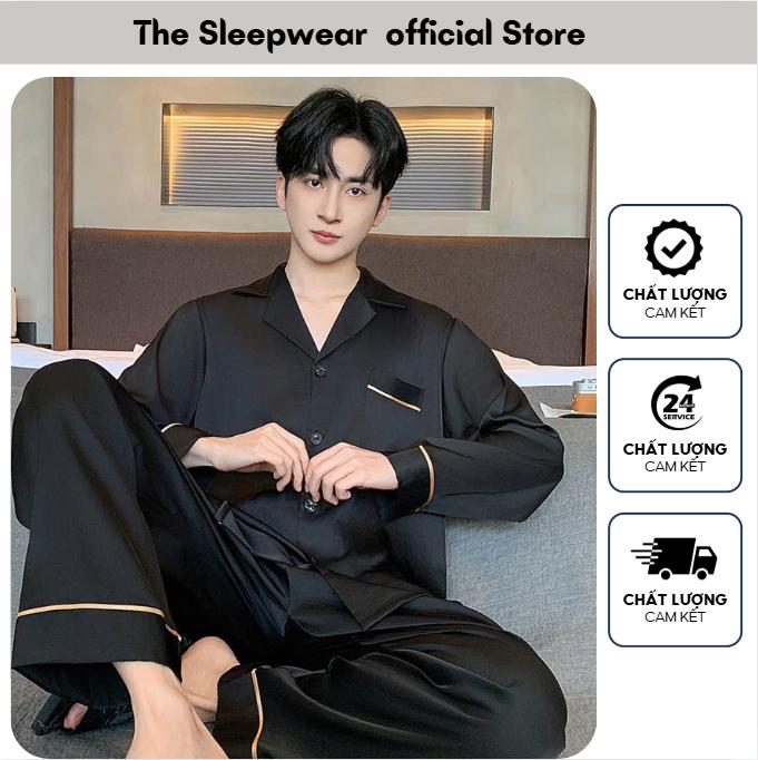 The sleepwear - Bộ Pijama Lụa latin cao cấp dài tay -BL06 - Đồ ngủ lụa Latin mặc nhà cho nam và nữ