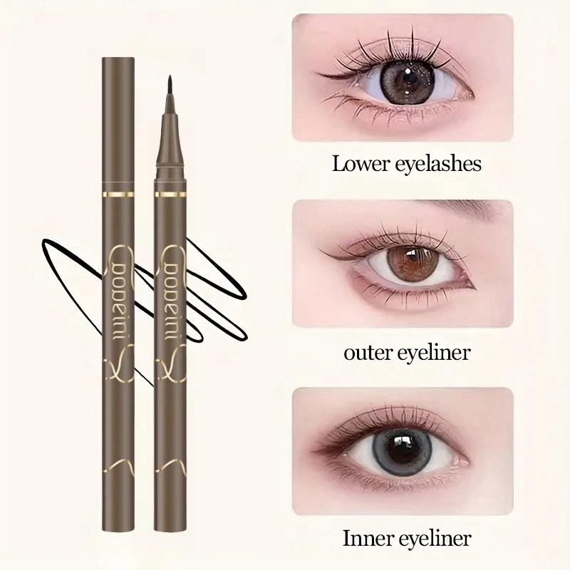 Mỹ Phẩm Phong Cách Trung Quốc, 4 Màu, Bút Kẻ Mắt Dạng Lỏng Không Thấm Nước, Siêu Mịn, Mờ, Đen, Nâu, Lâu Trôi, Khô Nhanh, Chống Bẩn, Trang Điểm Mắt Làm Đẹp