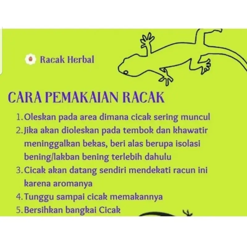 pengusir Cicak Ampuh - Racak Herbal - pengusir Cicak Herbal Original Aman - Obat Pembasmi Cicak 5