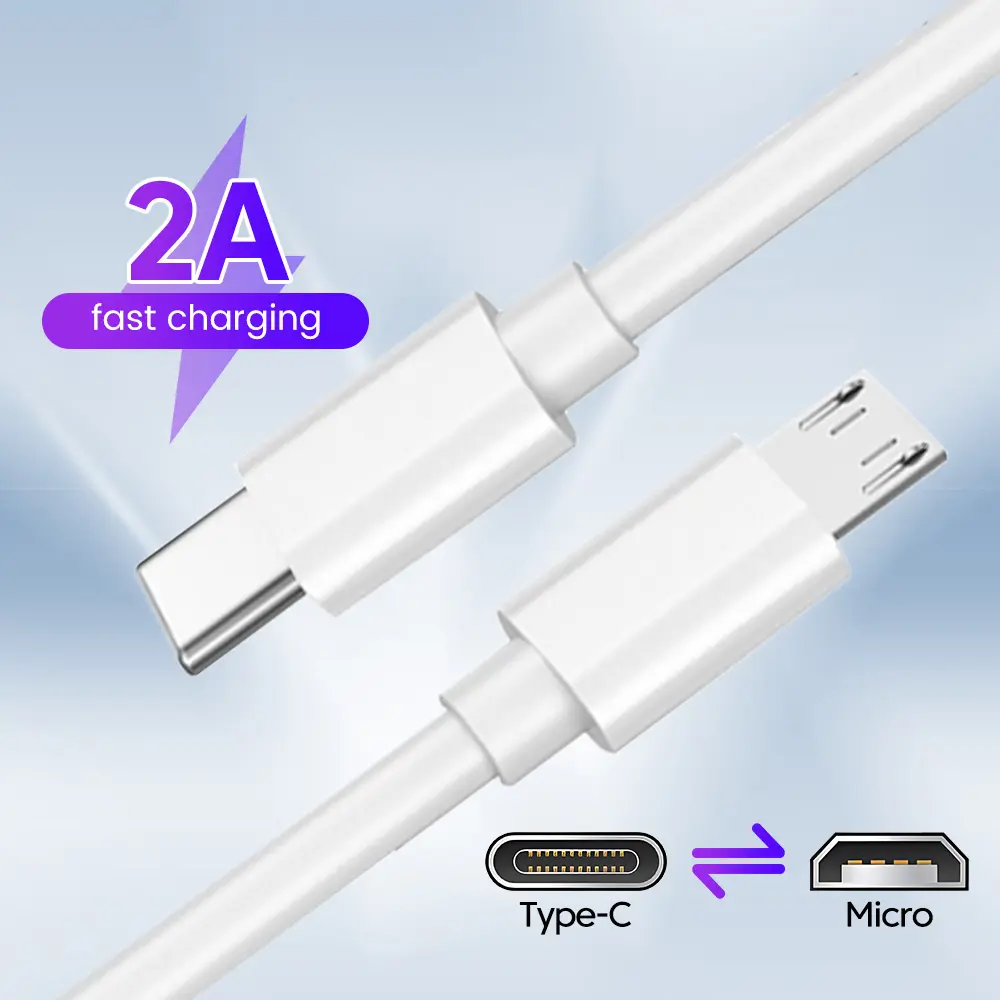 Cáp dữ liệu Type-c sang Micro OTG, 2A, hỗ trợ truyền dữ liệu, sạc Cầm Tay phụ kiện điện tử, thích hợp cho điện thoại thông minh, phụ kiện di động