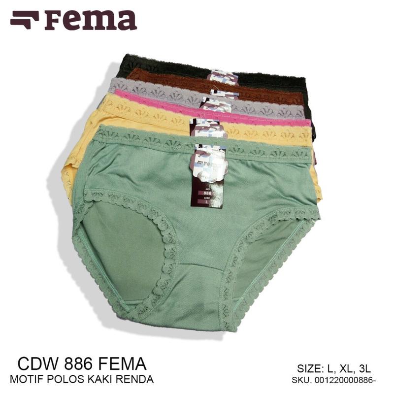 Kesyamartgrosir - 12Pcs CD Fema 883 886 Celana Dalam Wanita Katun Renda Nyaman Spandex Pita Dewasa 2
