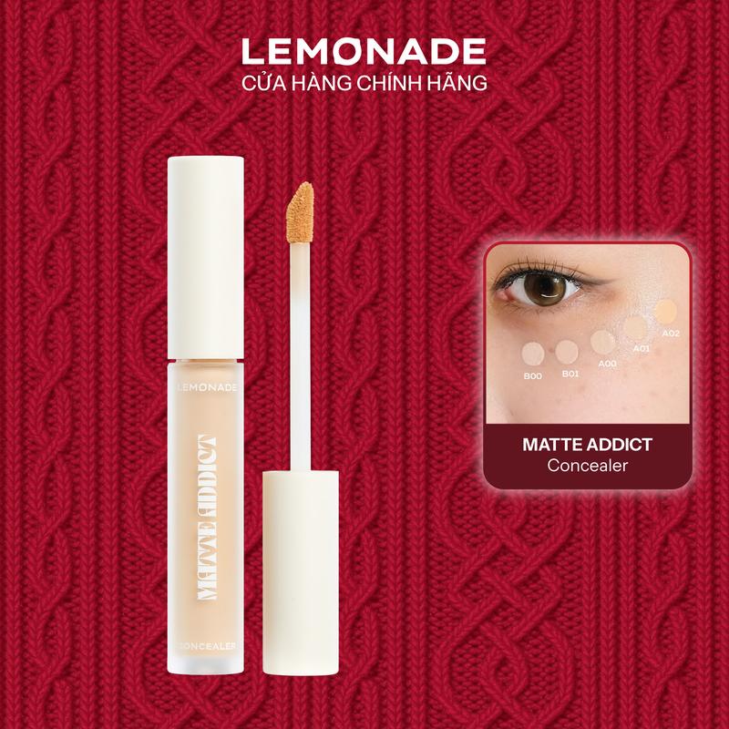 Kem che khuyết điểm kiềm dầu bền màu Lemonade Matte Addict Concealer 3g