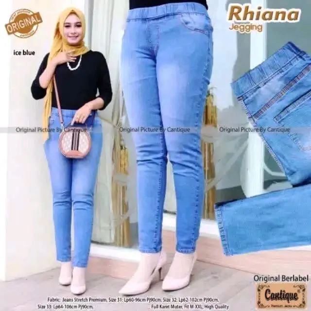 Celana Jeans Stretch Pinggang Karet / Celana Leging jeans Pinggang Karet - Celana Jeans Pinggang karet skinny Jumbo Panjang Legging Melar