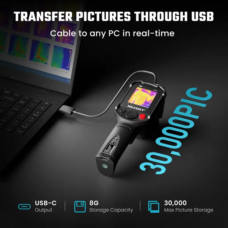 MILESEEY TR10 Professional Thermal Imager | 192x192 High-Res IR Sensor | 25Hz Real-Time Imaging (-20°C~550°C) | 8hr Continuous Operation | Portable Handheld Design | Building/Industrial Diagnostics Tool 5