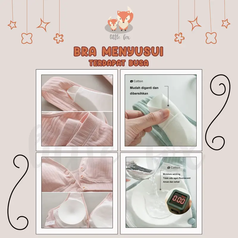 Bra Menyusui Kancing Depan Pakaian Dalam Wanita Ibu Hamil Tanpa Kawat Nursing Bra / Maternity Bra Busa BH SEAMLESS Busui 2